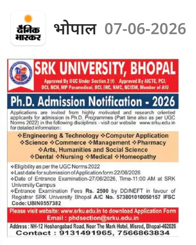 Ph. D. Admission Form 2024